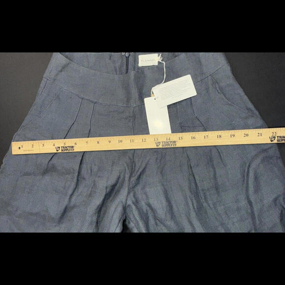 Flannel Brand Lightweight Organic Quiet Luxury Lined Wide Leg Slate Gray Pants 2 - Picture 12 of 15